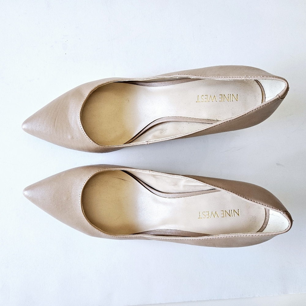 Nine West Heels Natural Sze 8 - Picture 2 of 10